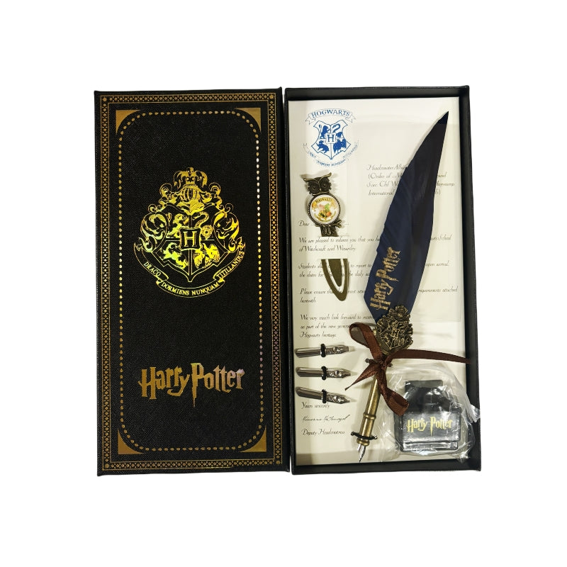 Harry Potter Vintage Feather Dip Pen Writing Set with ink Calligraphy Quill Pen Gifts - DARK GREEN โ image 3