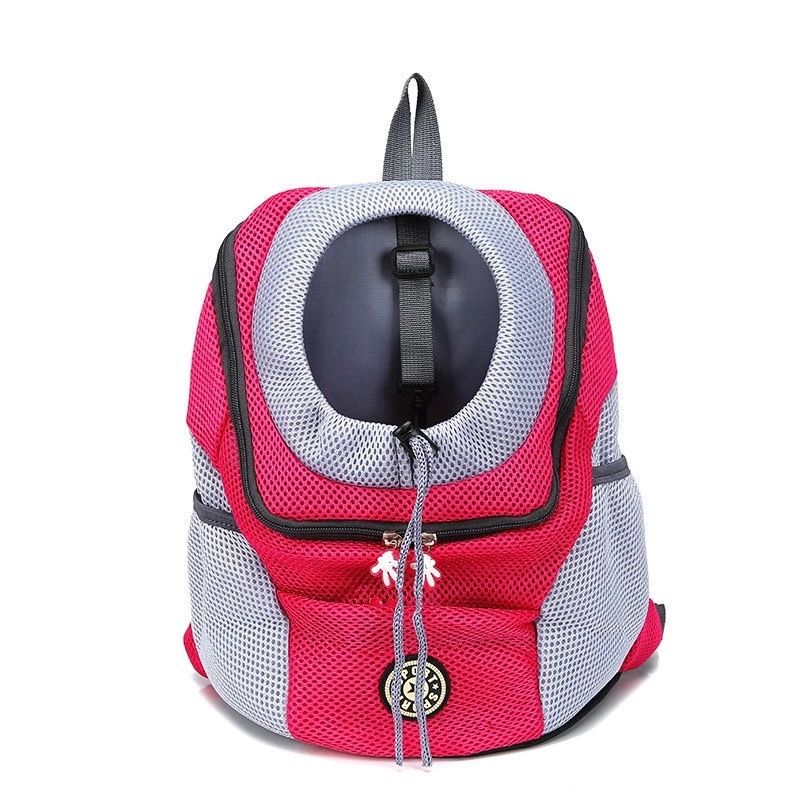 Breathable Mesh Pet Carrier Backpack For Dogs Cats Hiking Travel - Rose Red S