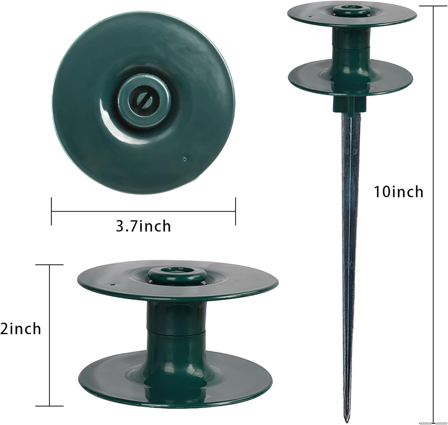 6 Pack Garden Hose Guide Spike, 10 Inch Rustproof Zinc Sturdy Metal Stake, Heavy Duty Spin Top, Keeps Garden Hose Out of Flower Beds for Plant Protection — image 2