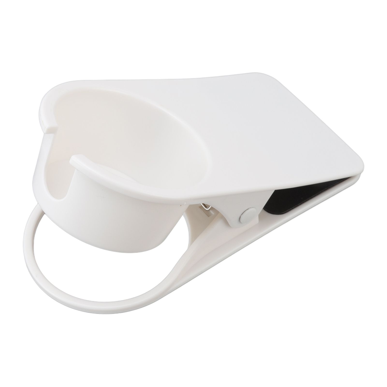 Cup Holder Clip Desk Side Glass Mug Bottle Clamp Stand Plastic for Home Office Storage White — image 3