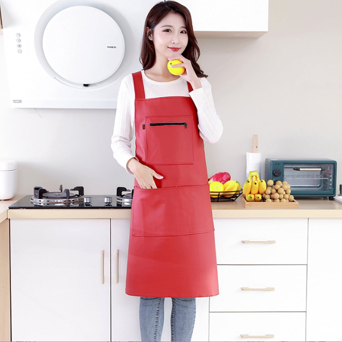 Waterproof Rubber Vinyl Apron - Heavy Duty Model - Stay Dry - Industrial Chemical Resistant Plastic - Leather Apron for Kitchen, Cooking, Dishwashing, Dog — image 2