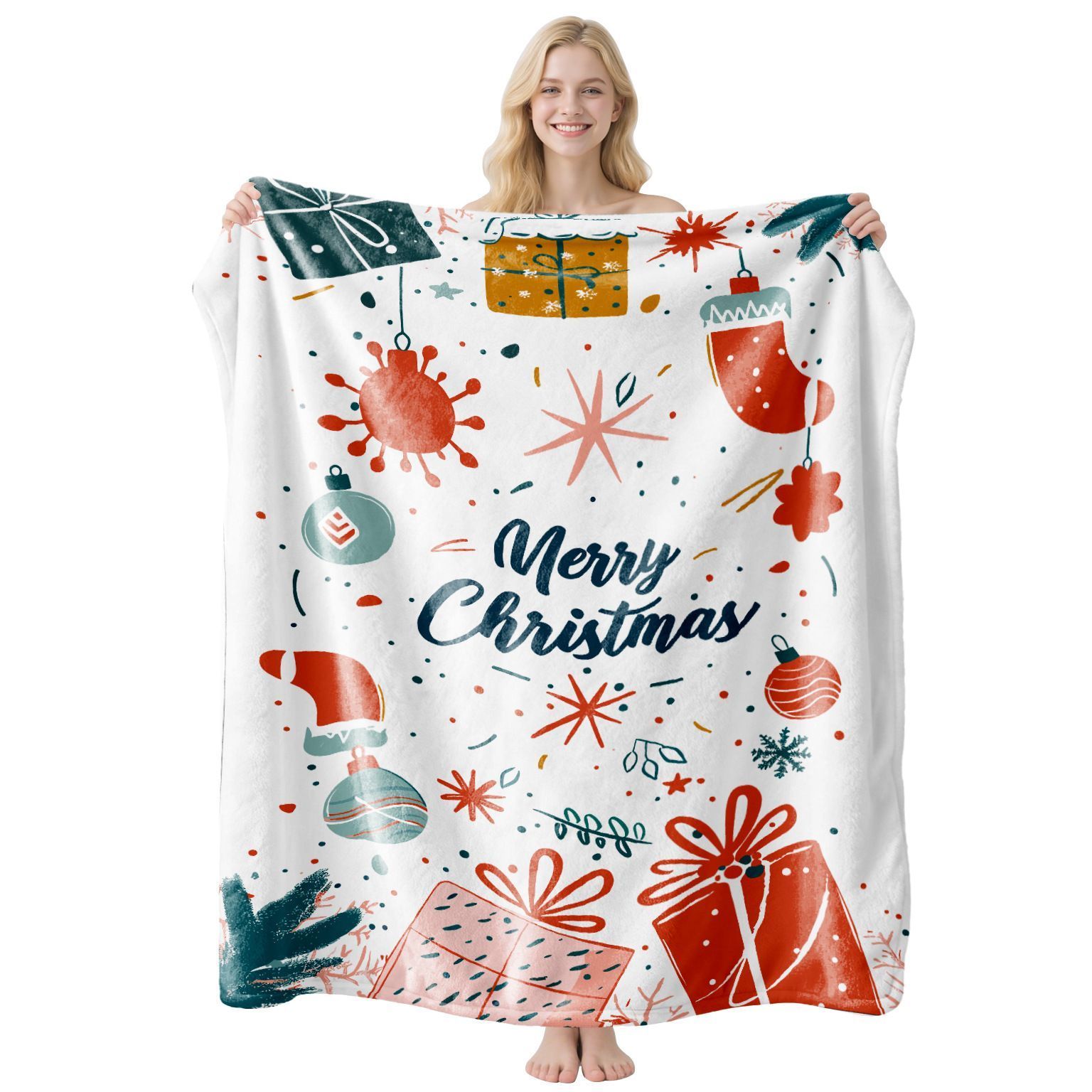 Holiday‑themed Soft Flannel Air‑Conditioning Blanket, Decorative Small Throw, Delightful Present For Christmas & Halloween Leisure Time, Style FLR‑96, Size XS