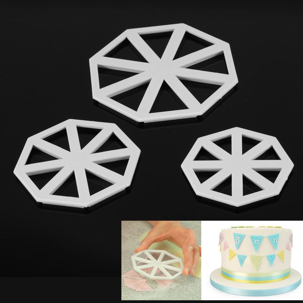3pcs/set Bunting Flag Cutters Cake Decorating Mold Chocolate Fondant Mould DIY Tool โ image 2