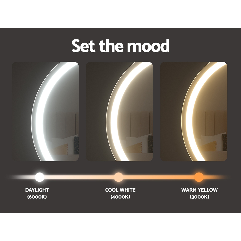 Embellir Makeup Mirror 40x40cm Hollywood Vanity with LED Light Tabletop Round — image 6