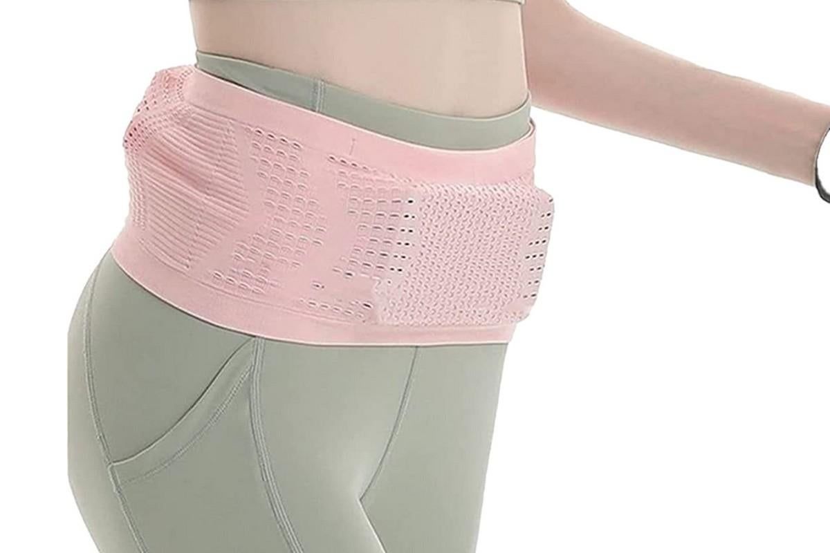 Invisible Running Waist Bag Belt Slim Running Belt Exercise Waist Belt Runner Belt for Running Walking Cycling Camping Gym -Pink / S โ image 4
