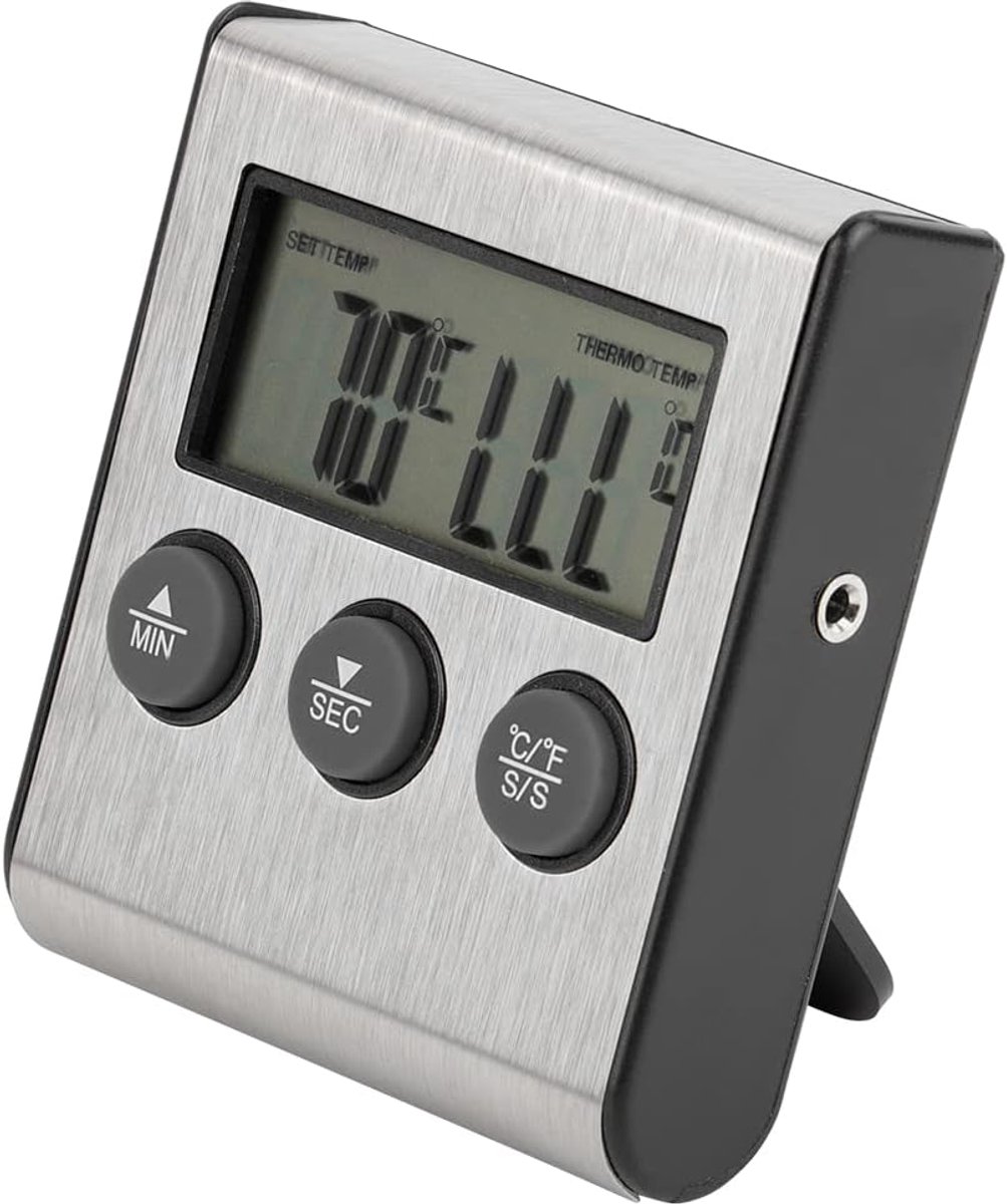 Food Thermometer - Meat Thermometer - Grill Thermometer - Meat Cooking Probe - Accurate Digital Kitchen Thermometer with Timer - Suitable for Cooking and