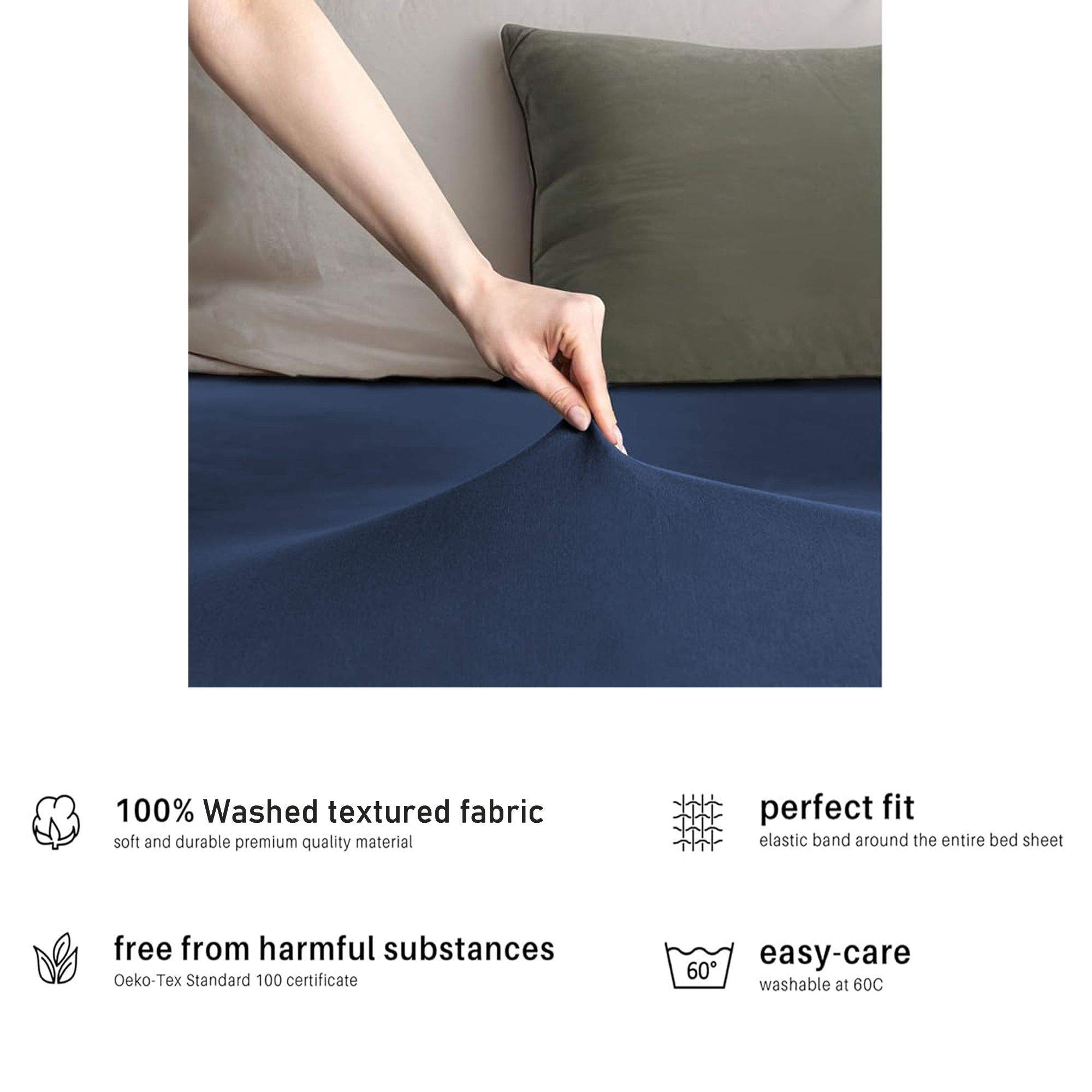 Hotel Quality Fitted sheets - 2 Piece Fitted sheets -Breathable Bedding - Wrinkle, Fade, Stain Resistant- 26inch/40cm Deep Pocket Fitted Bed Sheet-Wrinkle and — image 5