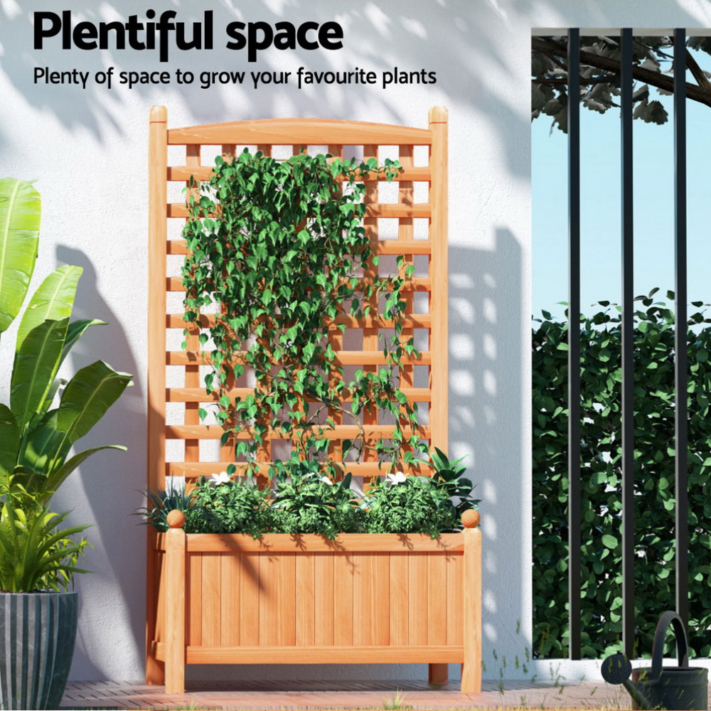 Green Fingers 2X Garden Bed Wooden 64x35x115cm Planter Raised Box Container Trellis โ image 6
