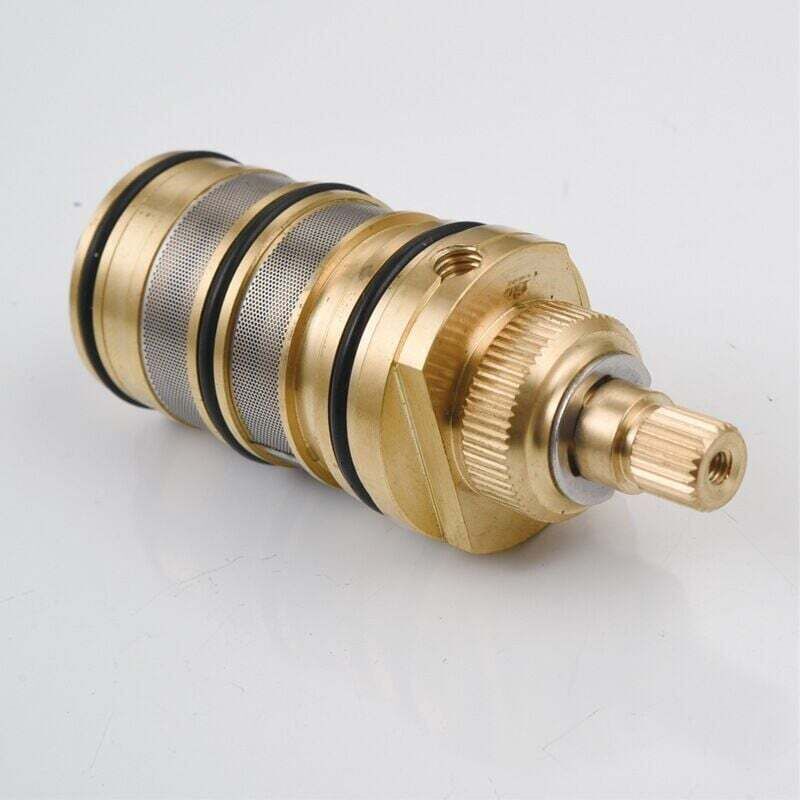 Brass Thermostatic Shower Valve with Cartridge and Handle for Shower Mixer, brass construction, durable plumbing accessory, Black Finish — image 4