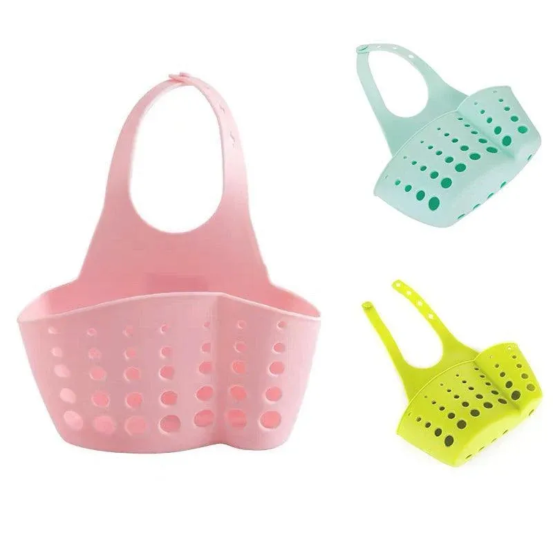 2PCS Kitchen Drain Holder Sponge Sink Storage Rack Basket Organizer Shelf Bathroom - Pink โ image 3