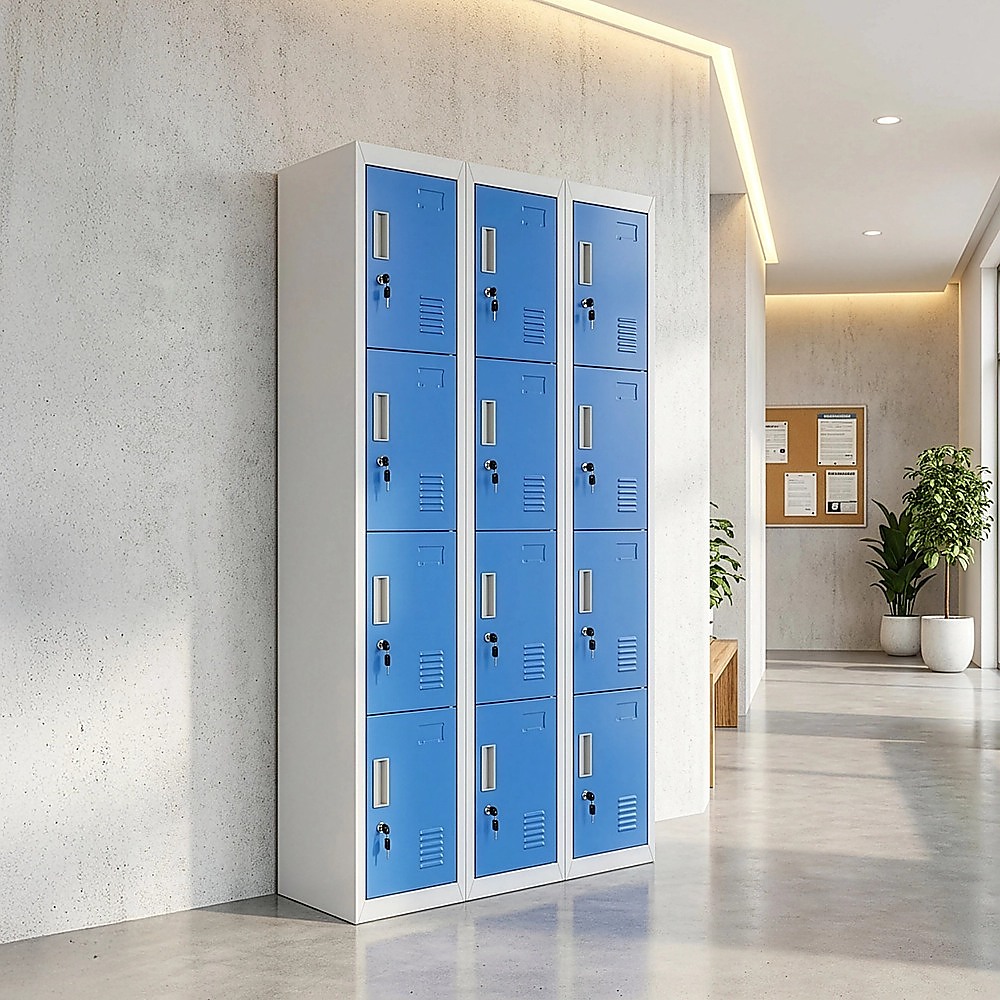 12-Door Locker for Office Gym Shed School Home Storage - Standard Lock with Keys โ image 2