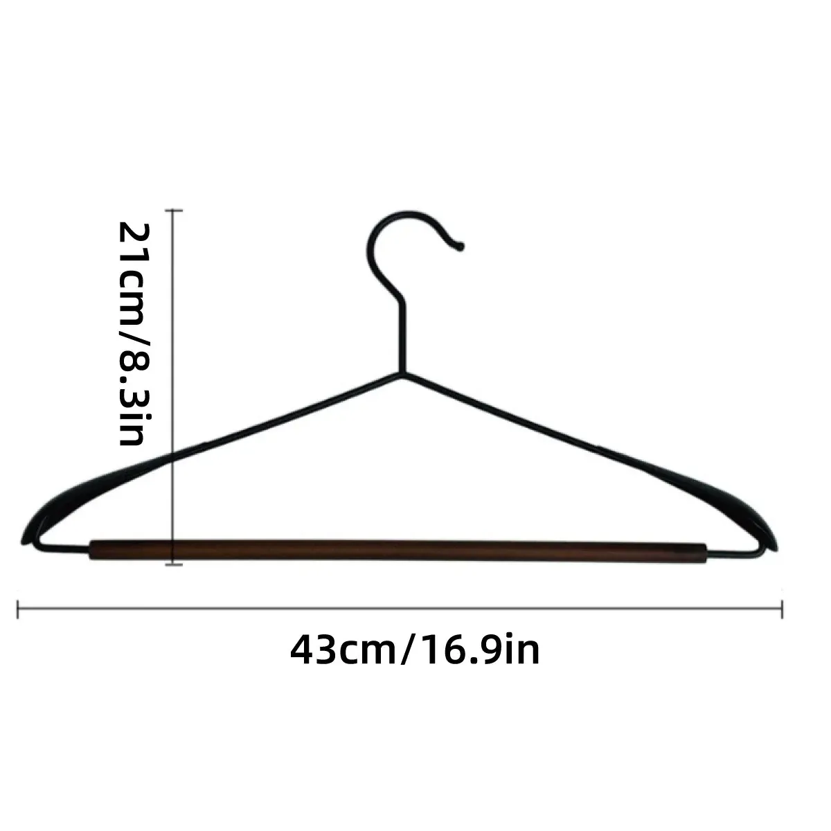 6pcs Iron Wood Combination No Trace Hangers Non Slip for Coat Shirt Closet — image 3