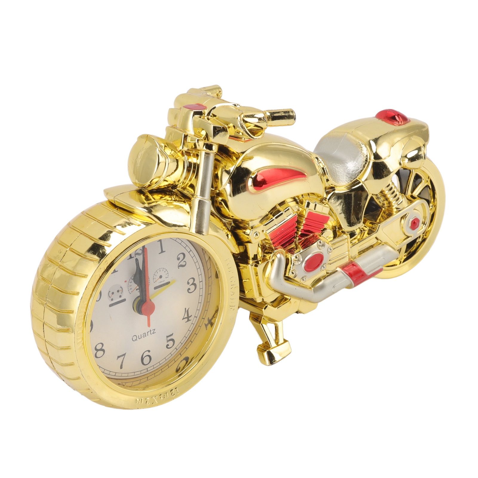 Motorcycle Alarm Clock Ingenious Vintage Simulation Motorcycle Model Alarm Clock for Children Home Car Office 168C Gold, Dual Color โ image 2