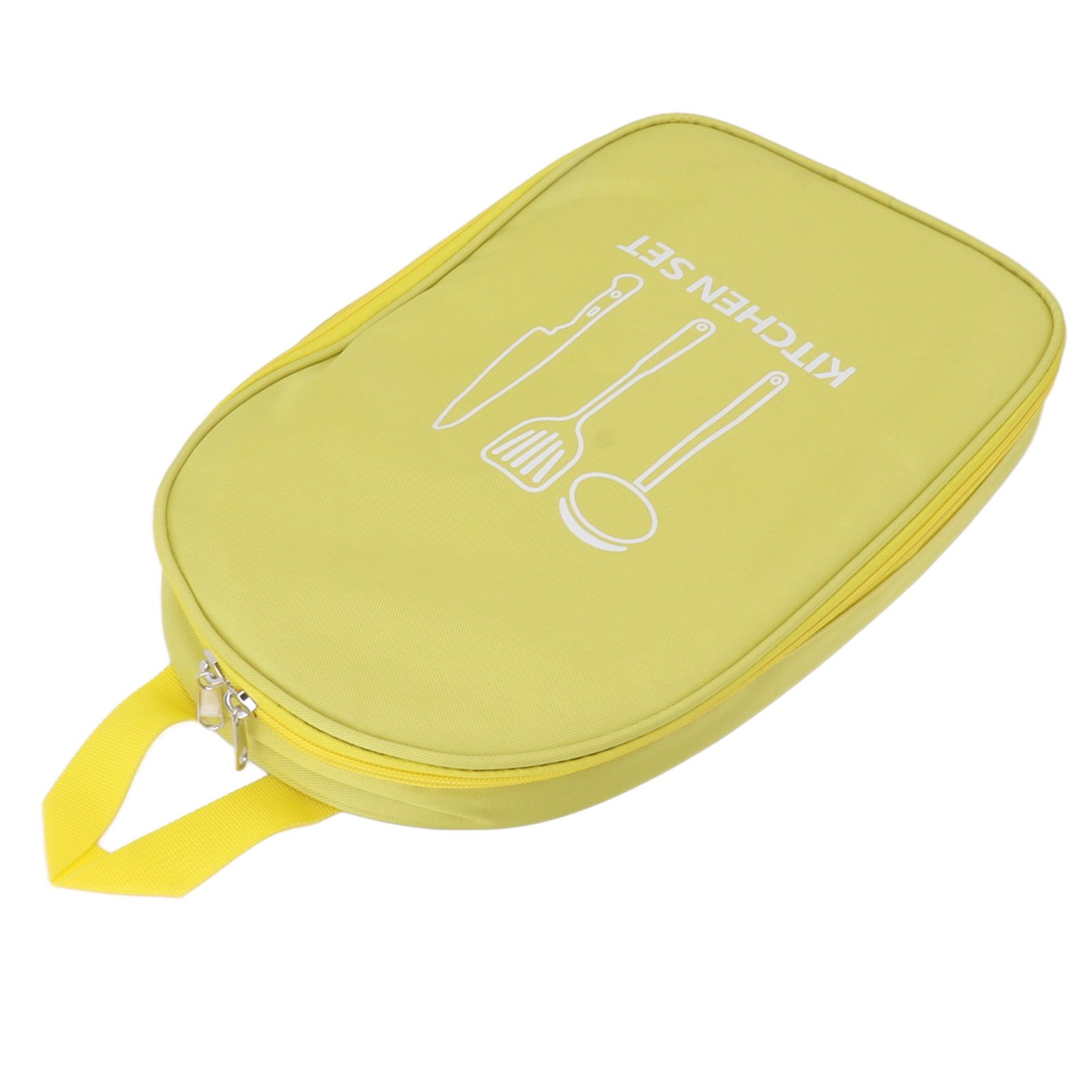 Camping Travel Cooking Utensils Bag Travel Cookware Pouch Bag with Handle for BBQ Camp Cookware Kitchen Kit Yellow โ image 2