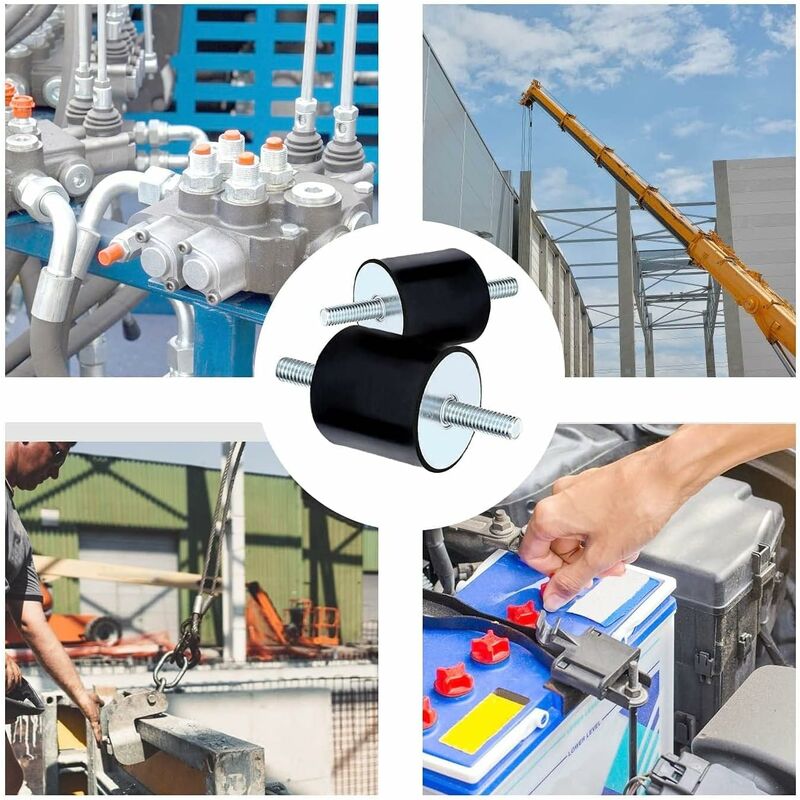 Rubber Mounts M8X23 Anti-Vibration Isolator Isolation Shock Absorber Absorption Bracket With Threaded Bolt Silent Block — image 2