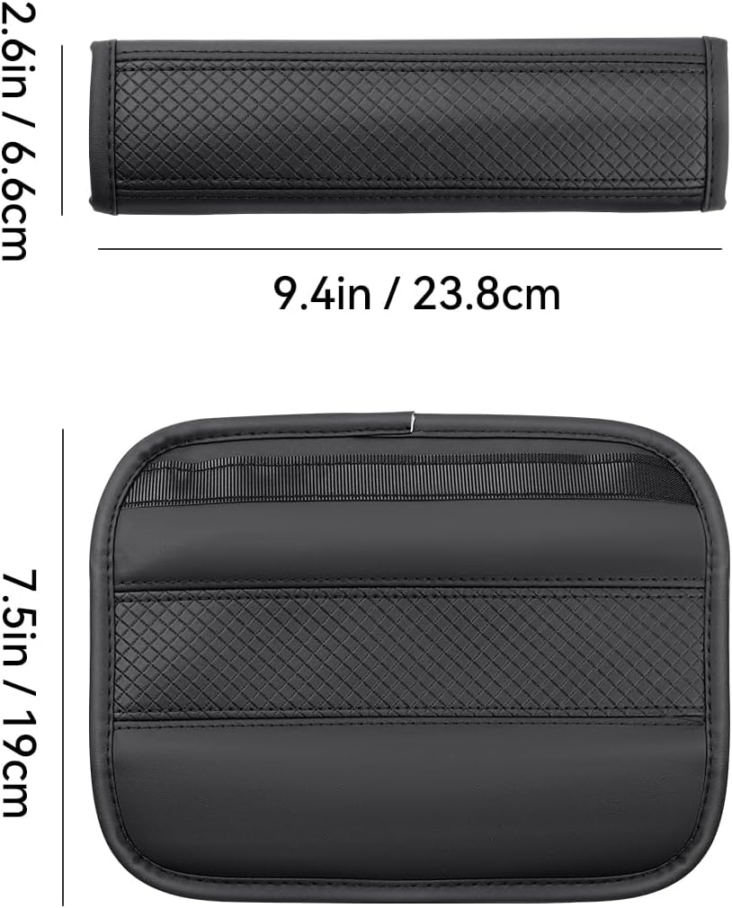 2-Pack Car Seat Belt Cover Pad Fiber Leather Seatbelt Shoulder Strap Covers Soft Comfort Skin-Friendly Universal Black Seatbelt Cover — image 4