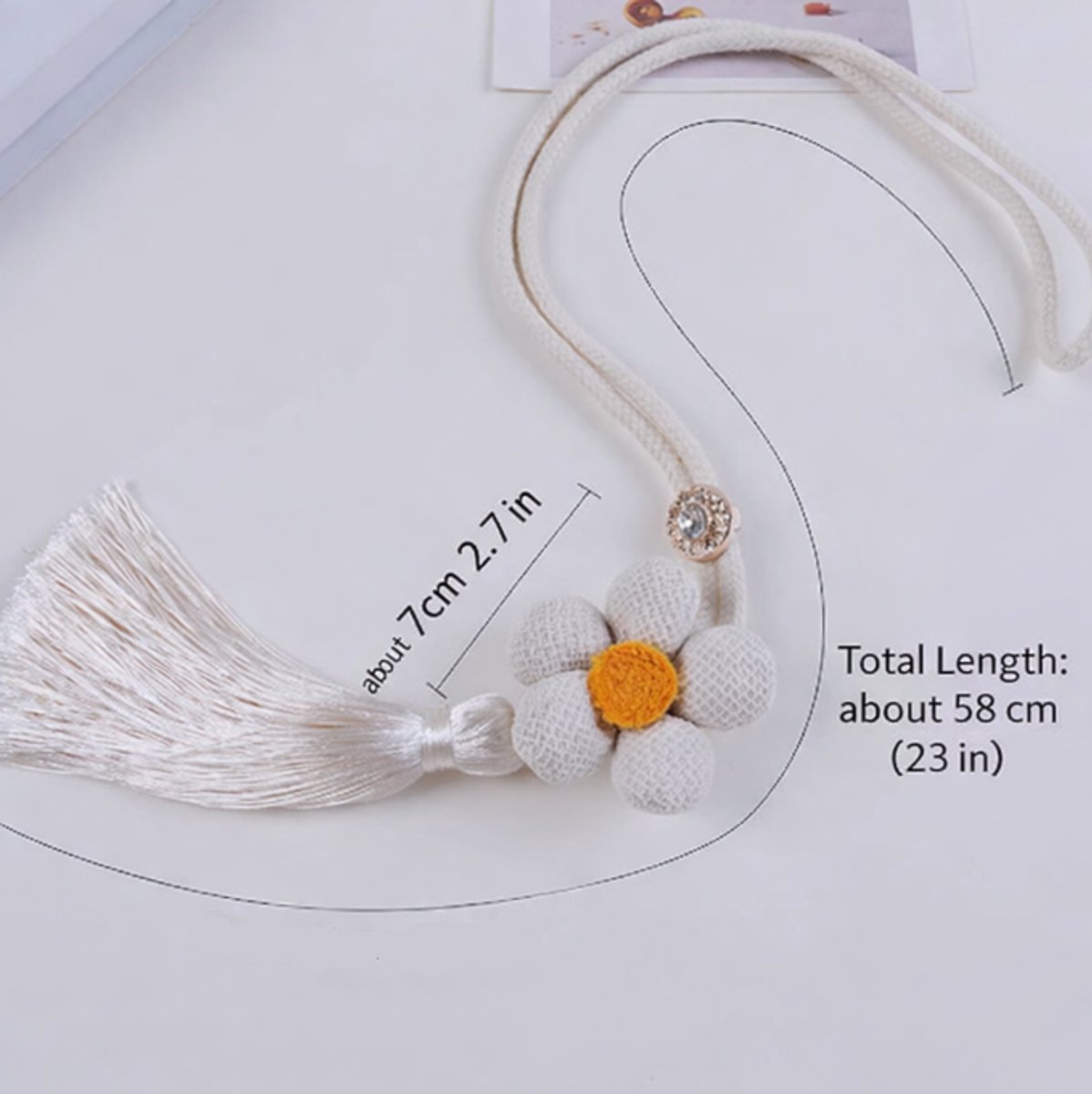 Curtain Holder - Curtain Tie Rope - Curtain Tie Back - Curtain Decoration - Home Decoration - Curtain Accessories - 2 Pieces - Yellow — image 2