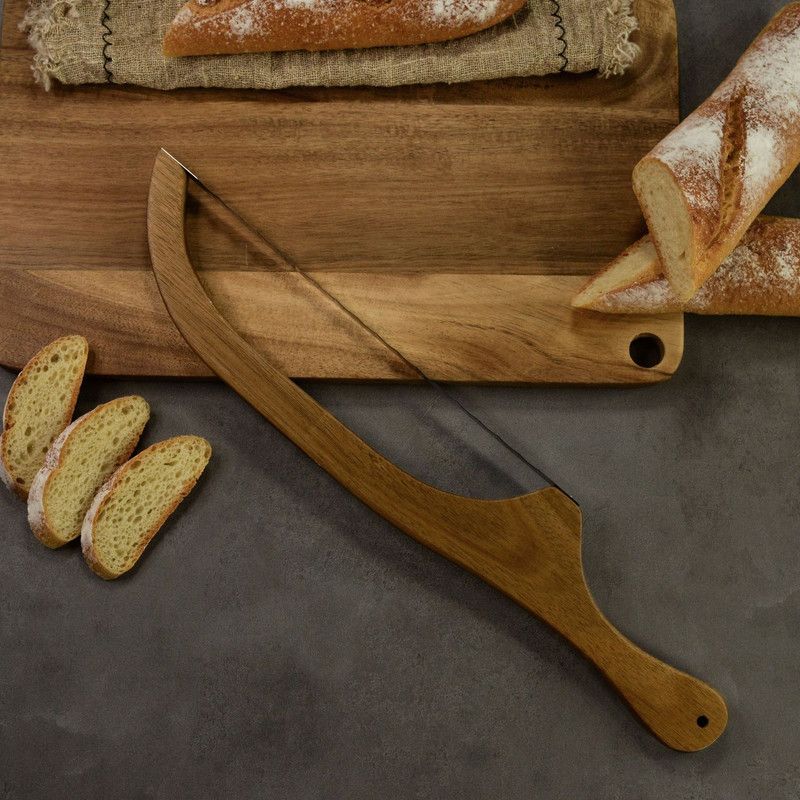 Bread Slicer Knife Set, Single Edge Stainless Steel Serrated Bread Cutter with Storage Bag, Blade Cover & Screwdriver for Baguette, Toast, Sourdough — image 4