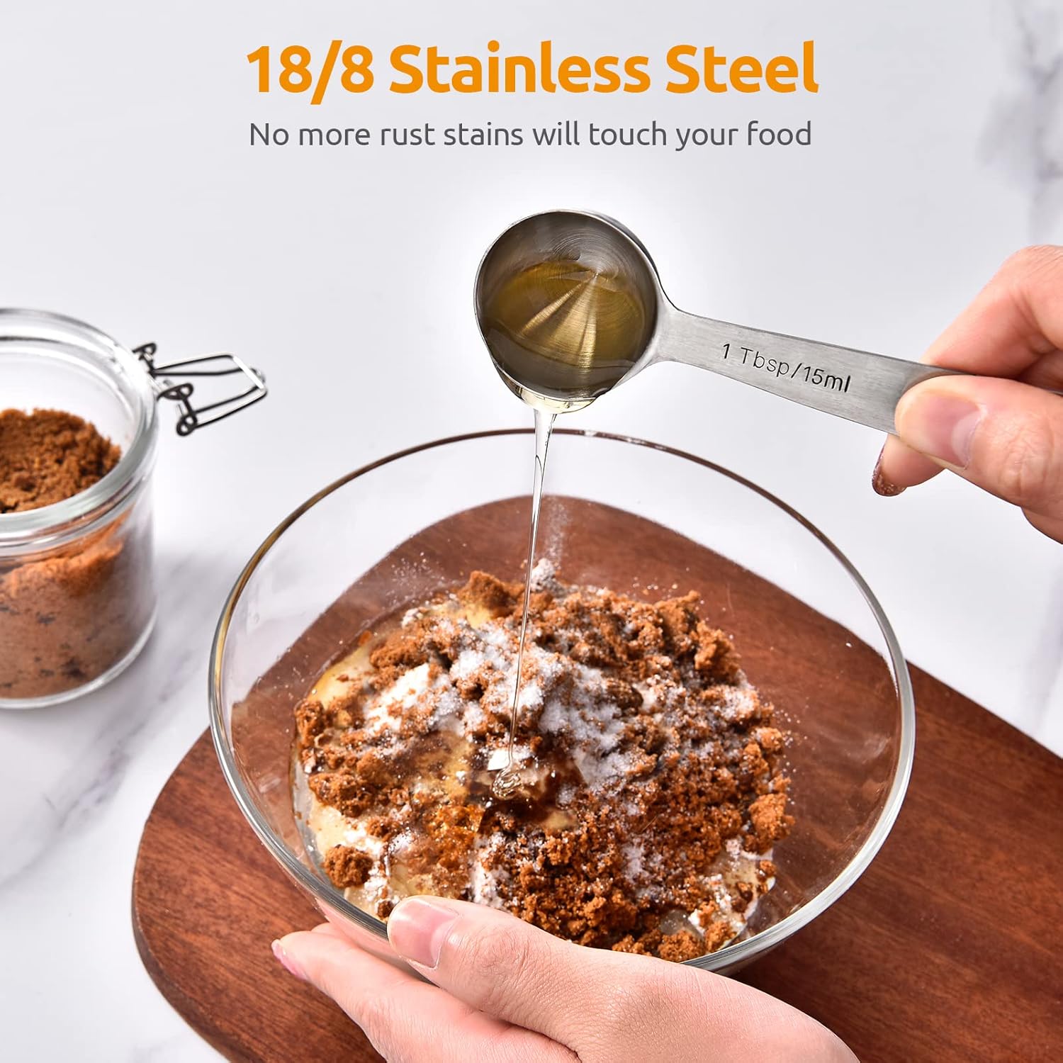 Measuring Spoons: 18/8 Stainless Steel Measuring Spoons Set of 9 Piece: 1/16 TSP, 1/8 TSP, 1/4 TSP, 1/3 TSP, 1/2 TSP, 3/4 TSP, 1 TSP, 1/2 tbsp & 1 tbsp Dry and โ image 3