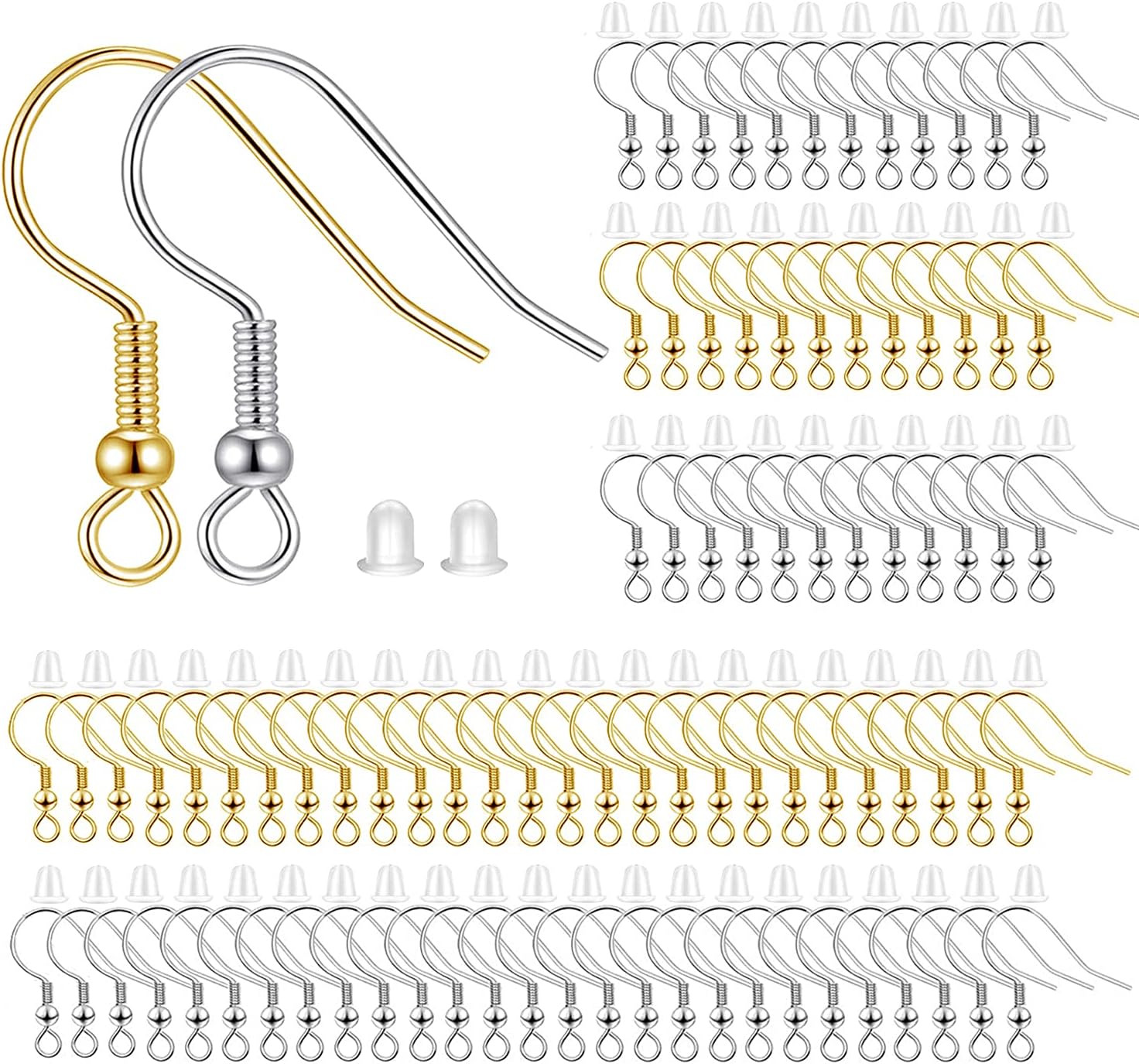 200pcs Mix Earring Hooks & Backs