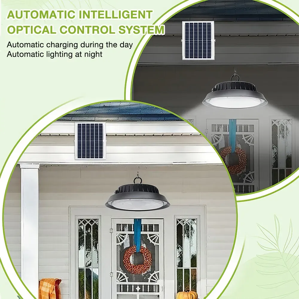 Solar Power Outdoor UFO LED High Bay Light in Black - 200W — image 5
