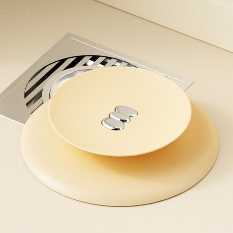 UFO-Style Press-Type Floor Drain Odor-Proof Cover with Silicone Sewer Anti-Odor Filter Stopper—Yellow