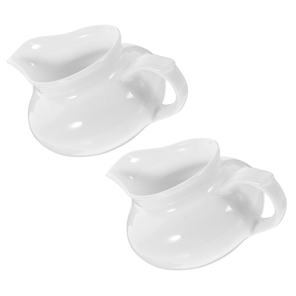 Set of 2 Ceramic Gravy Boats with Handle, Portable Sauce Dispensers for Kitchen and Dining Table, for Home Kitchen Cooking and Food — image 3