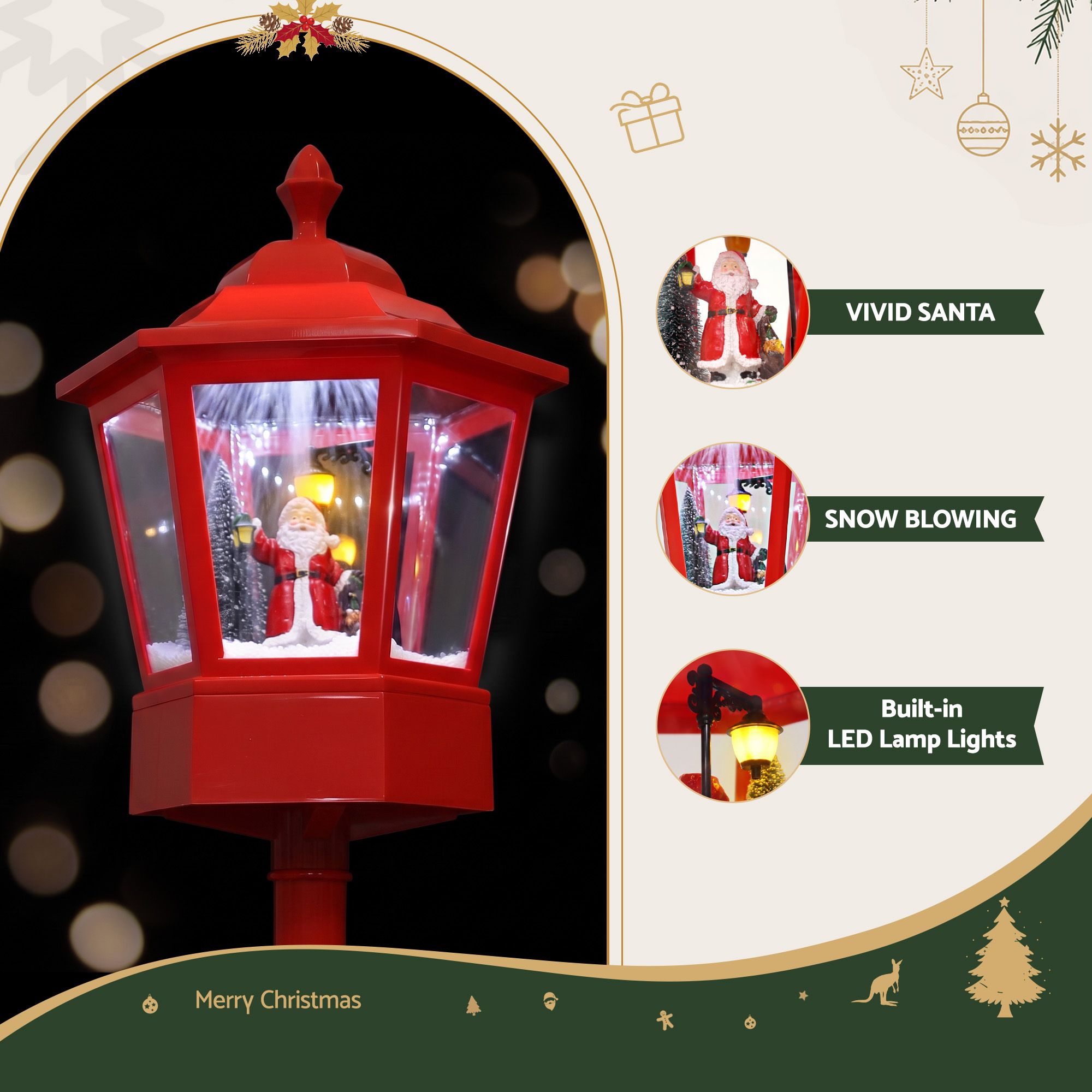 1.8M Christmas Lights Post Lamp LED Outdoor Decorations Jingle Jollys โ image 4