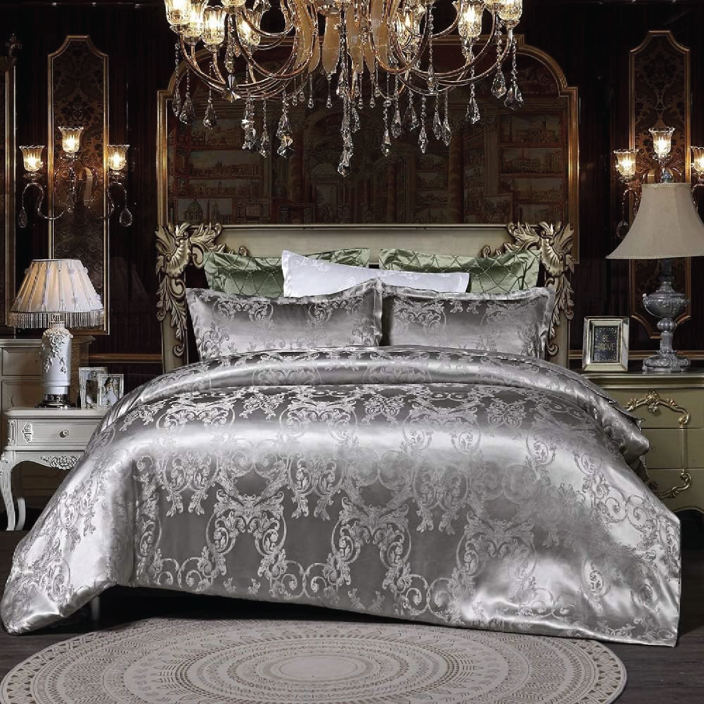 Dreamfields - Silvery Royal Quilt Cover Set - (2pcs, King Single Size)