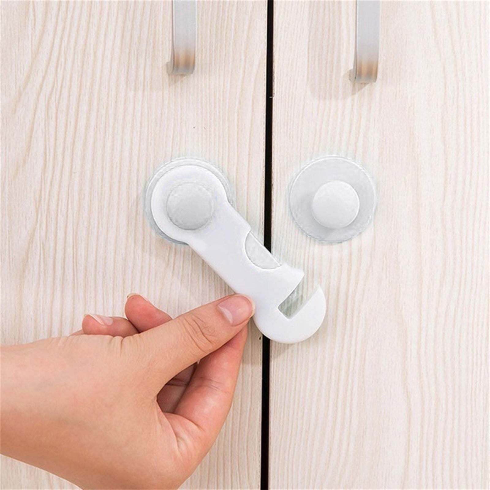 Cabinet Locks for Pet Safety, Plastic Latches with Adhesive for Drawer Cupboards Closet and Pantry Door, Fridge Lock for Protecting Dog and Cat, 2 Pcs, 3.74 โ image 6