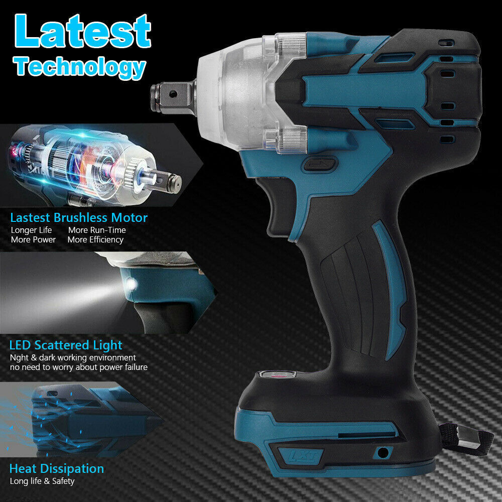 1/2" Cordless Impact Wrench Driver Brushless Rattle Gun For Makita 18V Battery — image 6