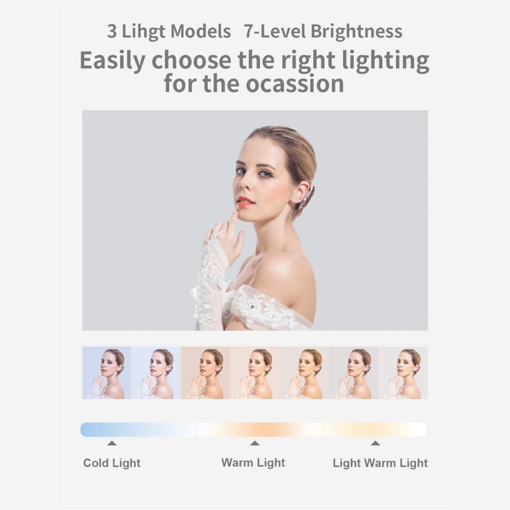 LED Portable Phone Holder Stand Wireless Remote Dimmable Selfie Fill Light Lamp White โ image 4