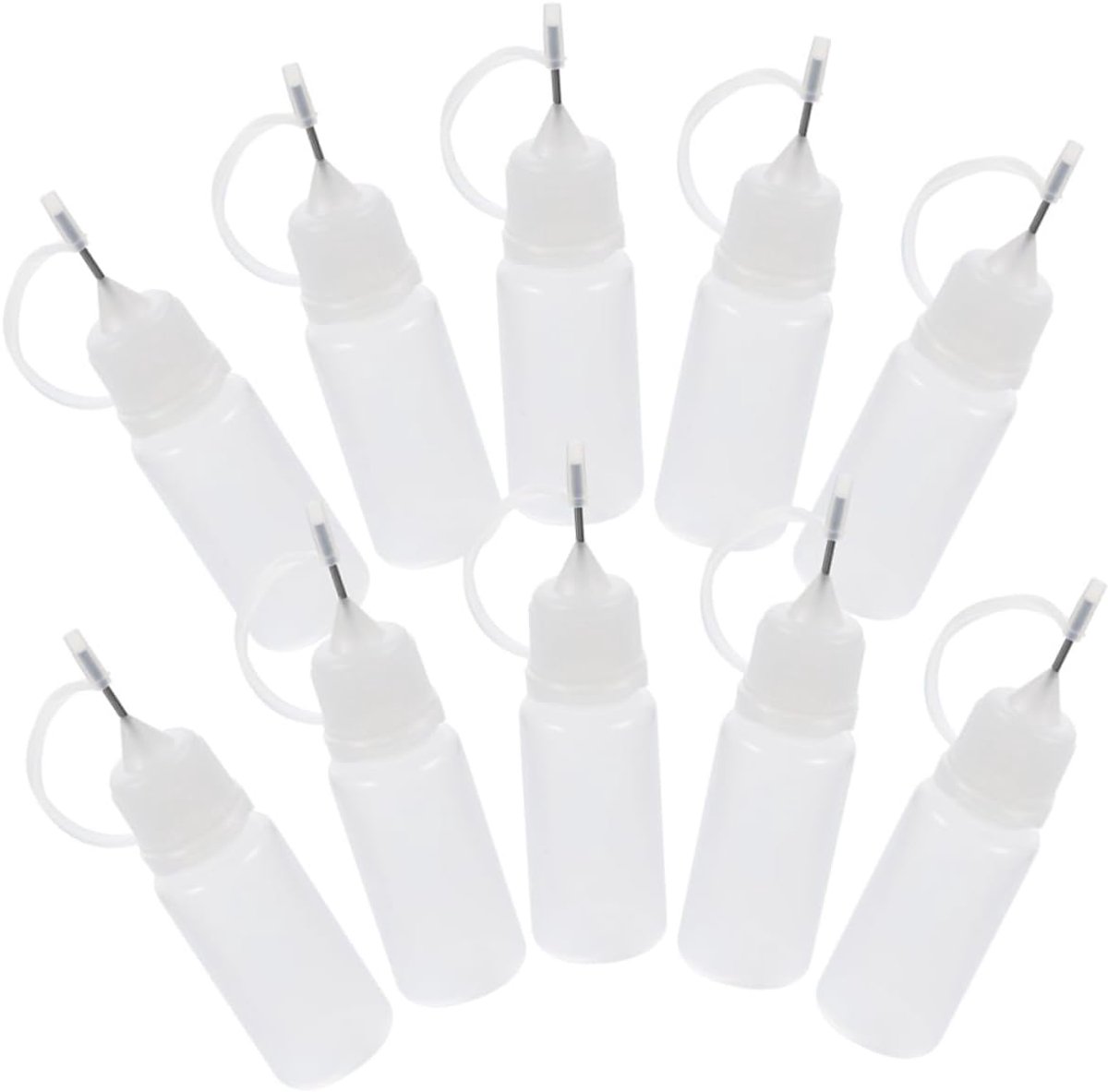 10 pieces - Dispensing bottle - 10ml - Quilling glue needle tip bottles - glue application bottles - with lid - application bottles - paint bottle - squeeze