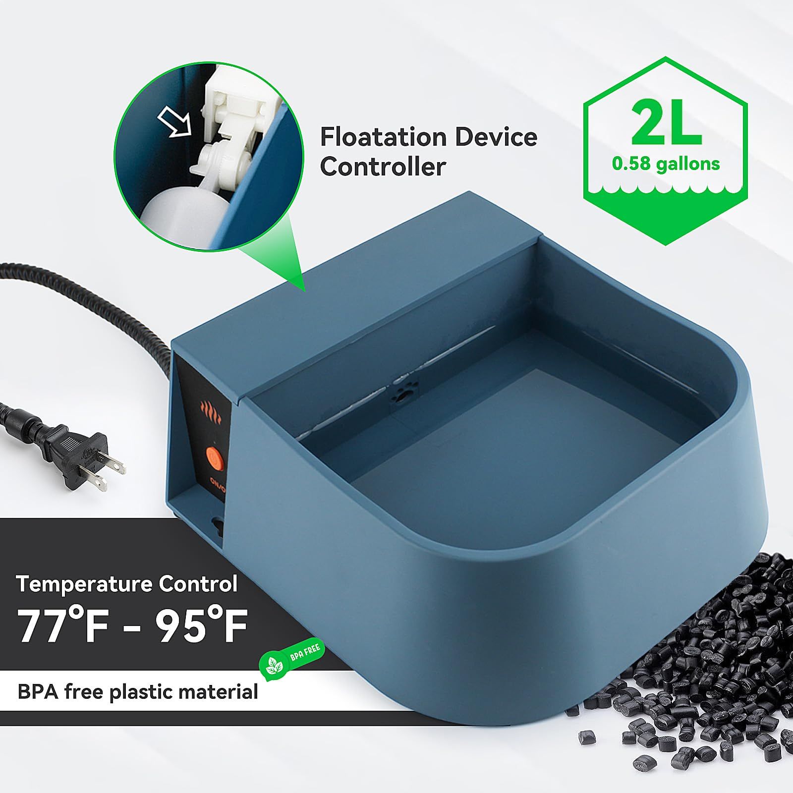 Dog Heated Water Bowl, Automatic Water Bowl for Dogs Outdoor, Dog Heating Waterer Pet Water Bowl Automatic Water Bowl for Dogs โ image 2