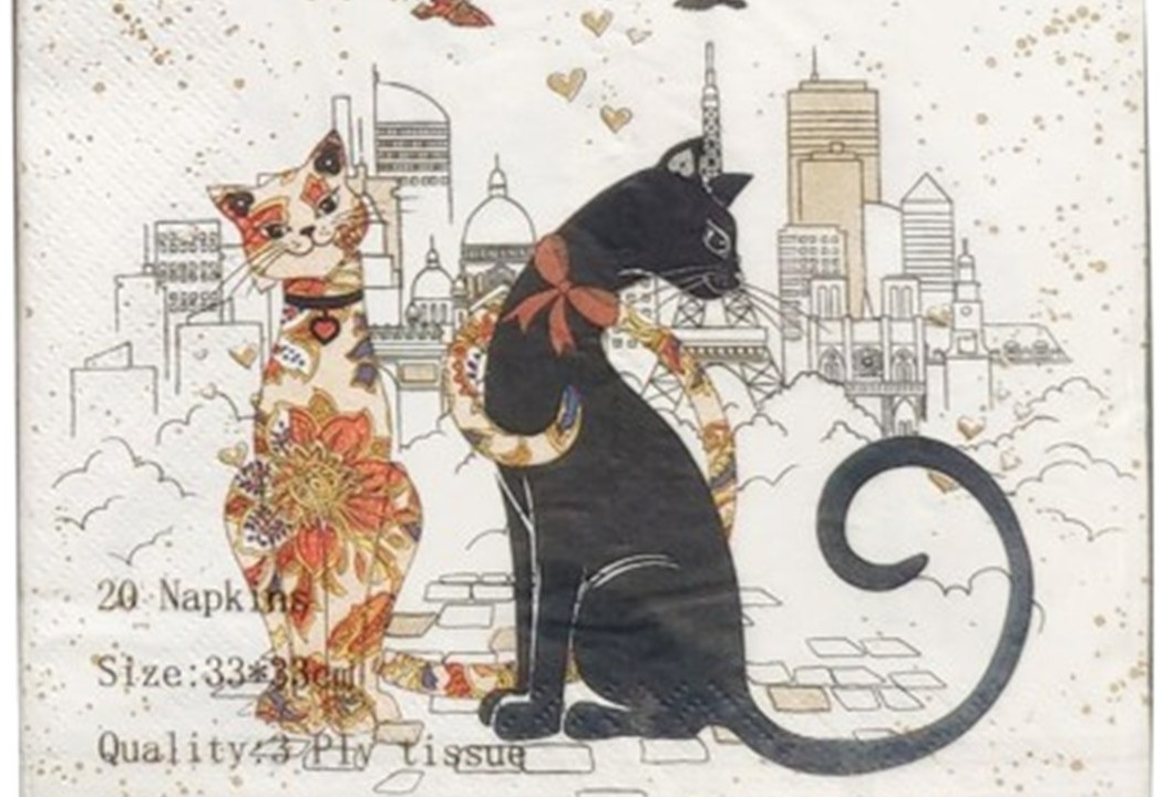 Cat Couple Embossed Entertaining Set — image 4