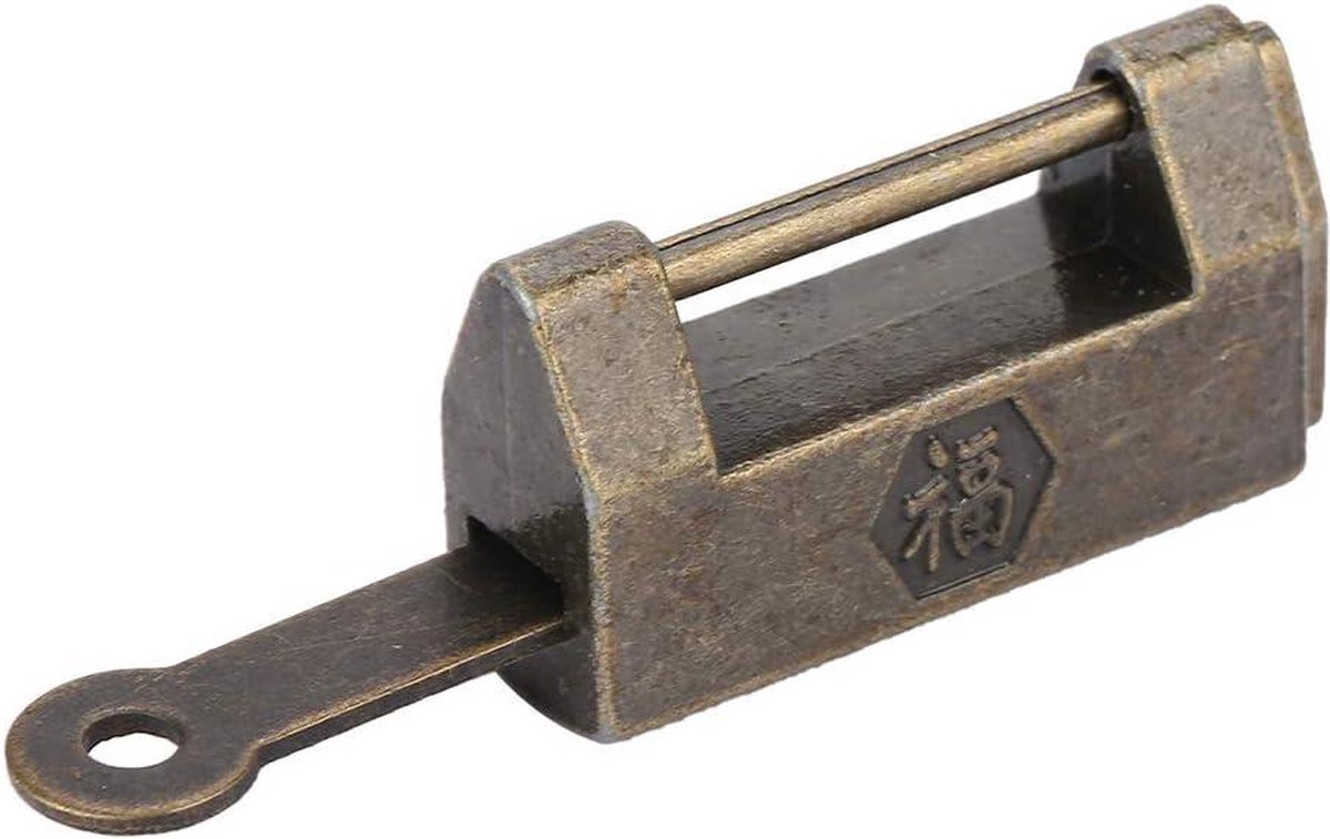 Vintage Retro Style Chinese Padlock - Charming Antique Lock Decoration for Dresser, Jewelry Box, Gift Cabinet and Furniture Locks (S) — image 6