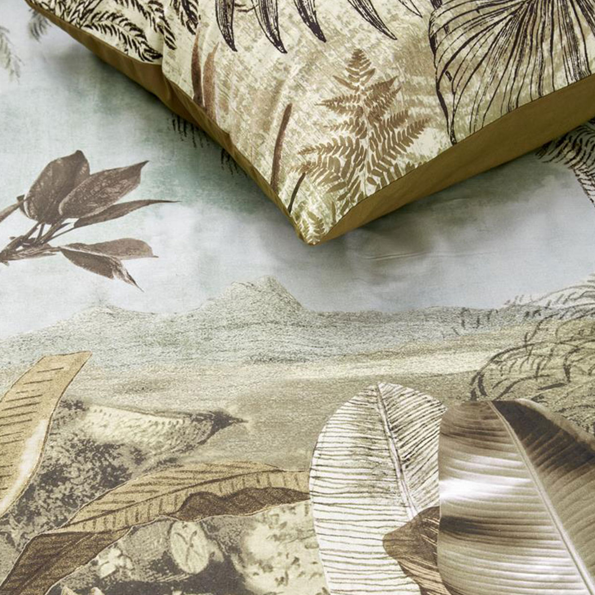 Bedding House Banda Green Cotton Quilt Cover Set Queen โ image 3
