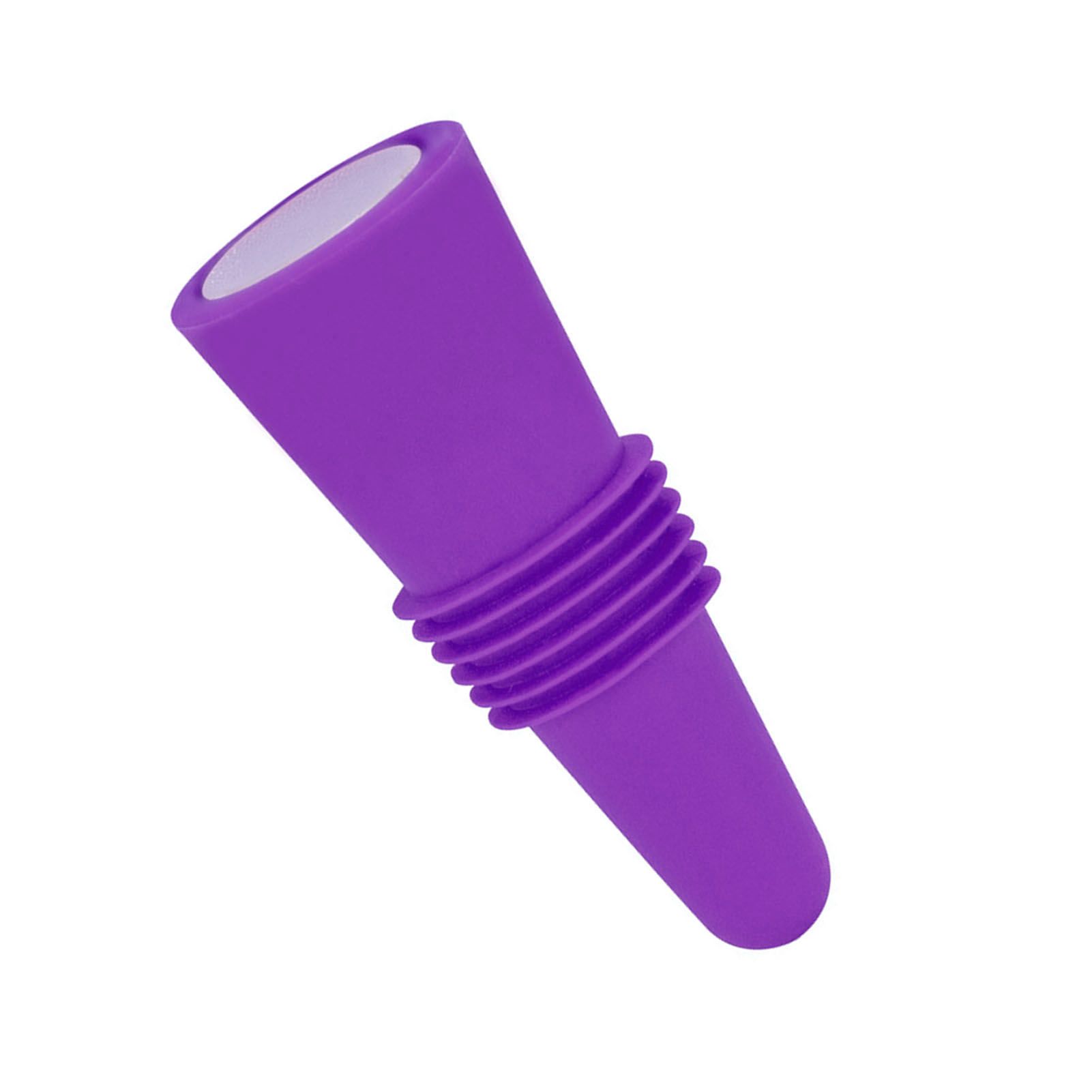 Wine Bottle Stopper Food Grade Silicone Stainless Steel 6.1x2.35cm Decorative Practical Reusable Wine Corks for Decoration Purple — image 4