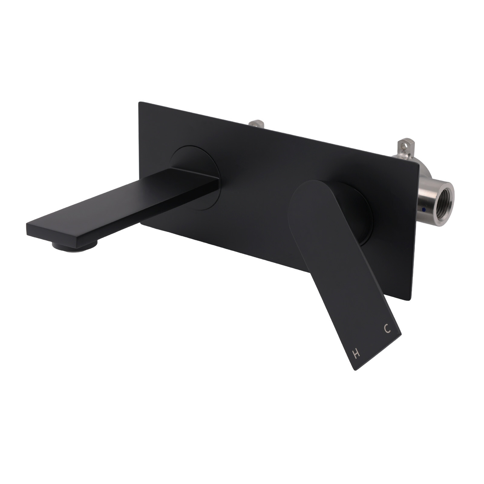 Matte Black Basin Mixer Bathroom Vanity Faucet Wall Mounted Tap Slim Flat Spout โ image 2