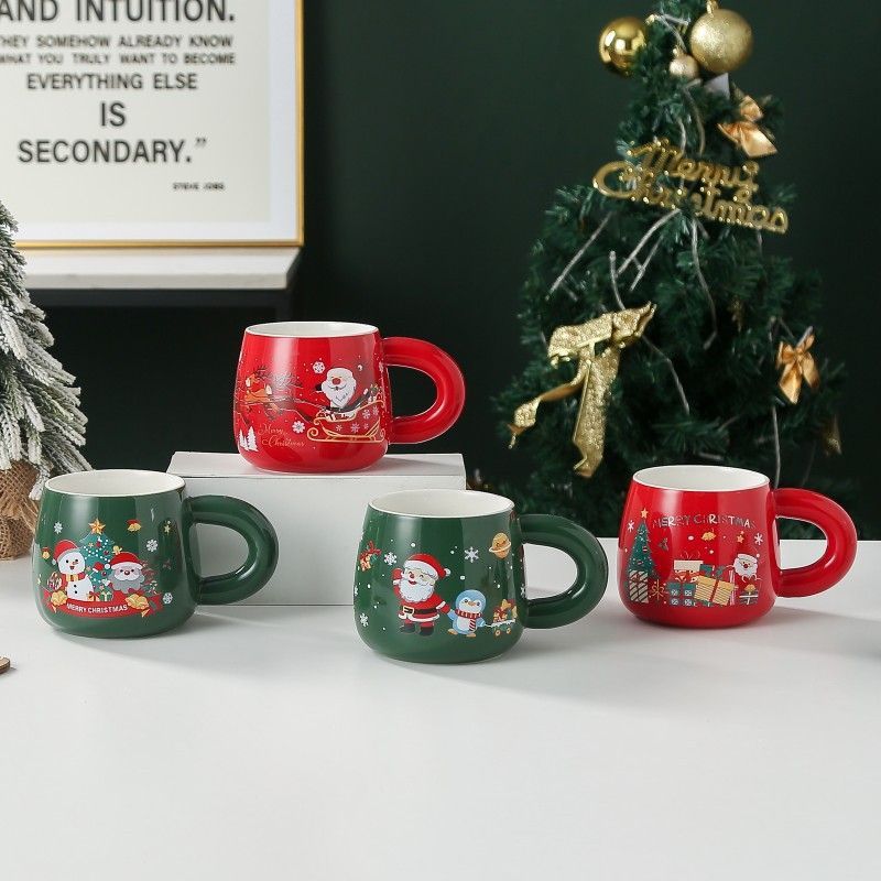 Christmas mug, ceramic mug, mug with lid and spoon, Santa Claus mug, festive decor, Christmas gift, Australian gift, holiday mug - Colors are random. - Size โ image 5