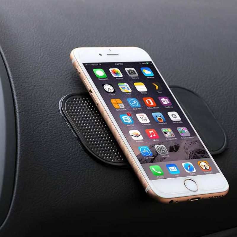 New Powerful Car Silica Gel Magic Sticky Pad Anti-Slip Non Slip Mat for Phone No windshield mount (Black) โ image 5