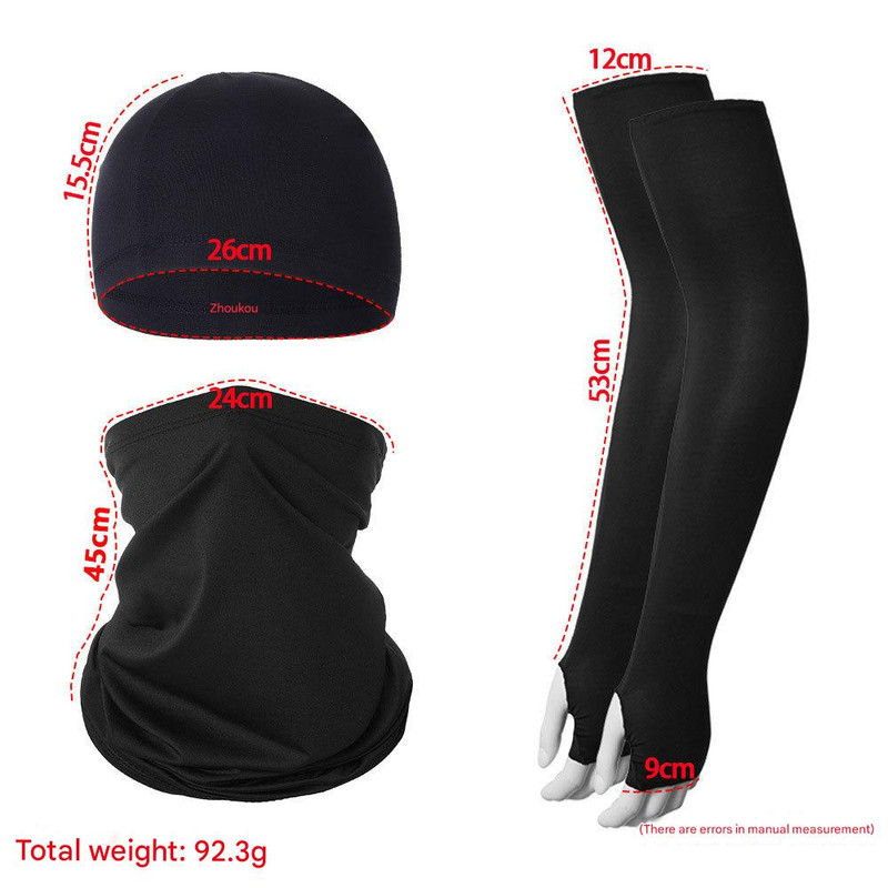 2 Sets Blue Camouflage Cooling UV Protection Set - 2 Skull Cap, 2 Neck Gaiter & 4 Arm Sleeves for Outdoor Sports โ image 4