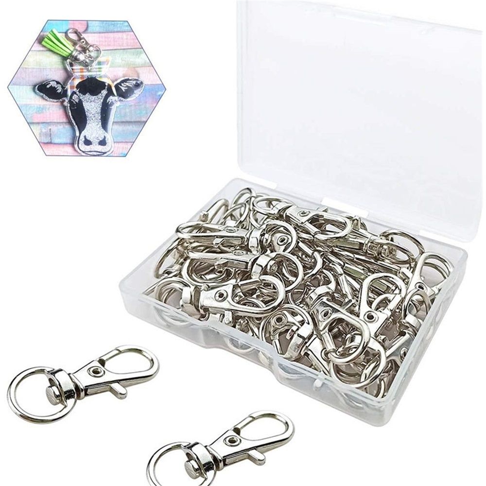 30 pcs Swivel Clasps Lanyard Snap Hook, Metal Swivel Lanyard Snap Hook Lobster Claw Clasp(Sliver) — image 5