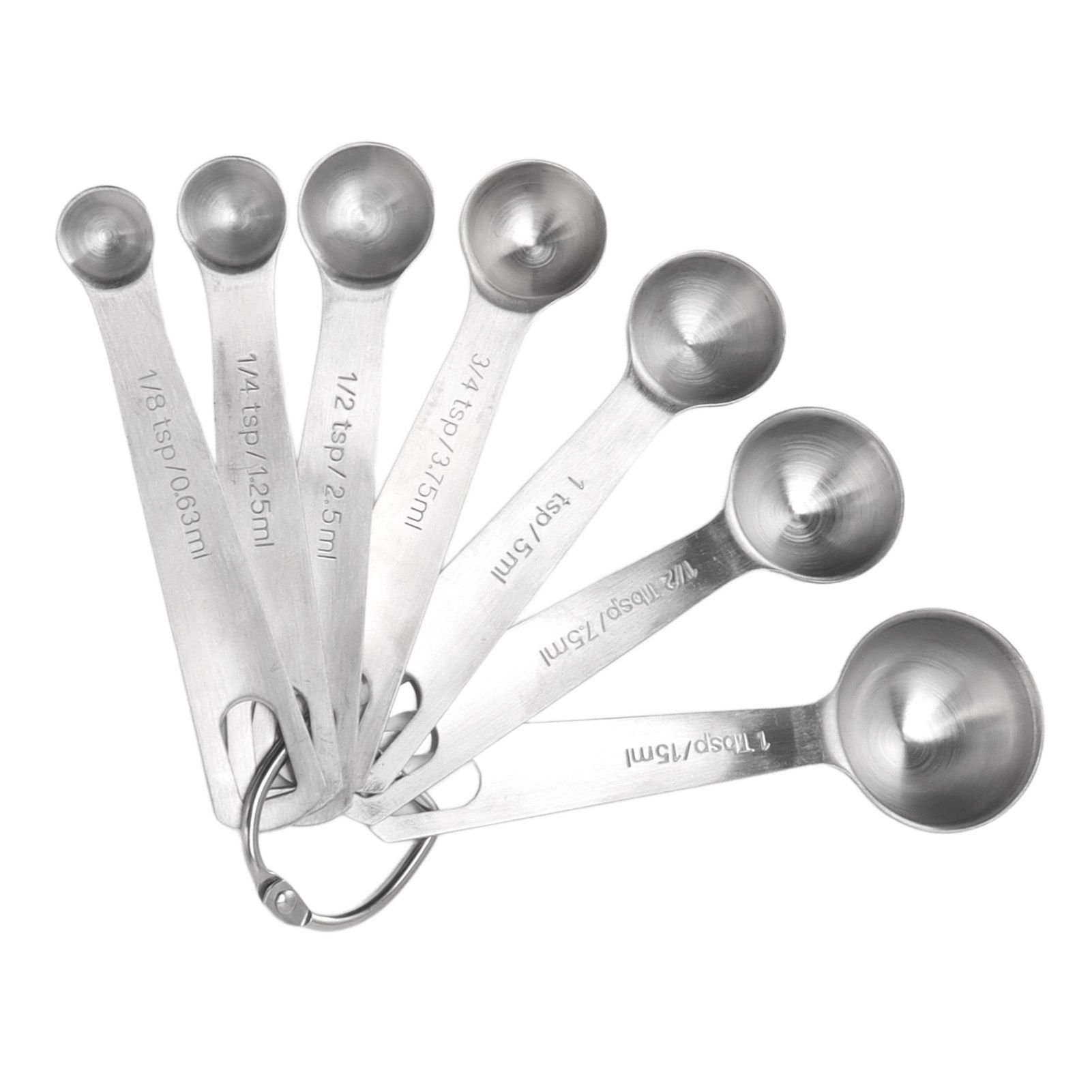 7 PCS Stainless Steel Measuring Spoons Set Small Measuring Teaspoons Baking Tool for Dry Or Liquid — image 3