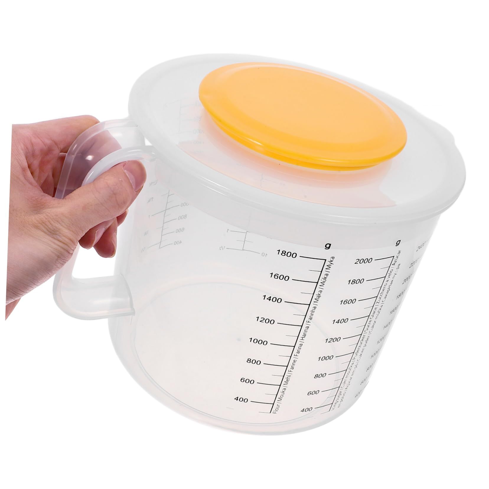 Baking Measuring Cup Mixing Bowl with Scale Salad Bowl with Lid Measuring Cup Baking Tool ( White ) Graduated Mixing Bowl โ image 2