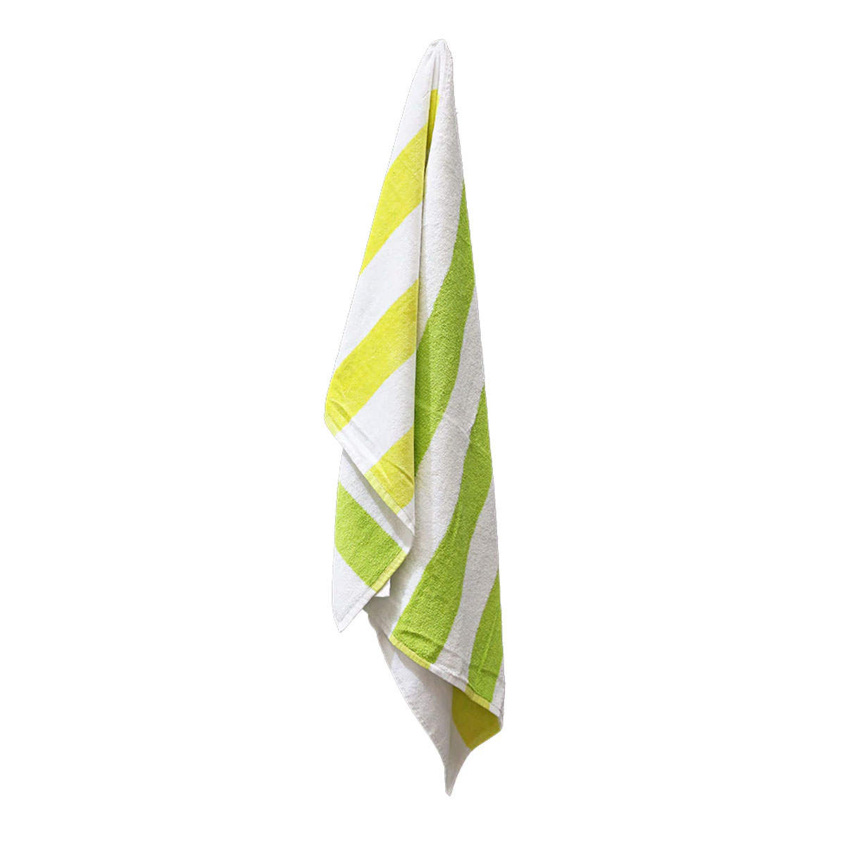 J.Elliot Home 400GSM Premium Cotton Reversible Striped Beach Towel 76 × 152 cm Lime Green
