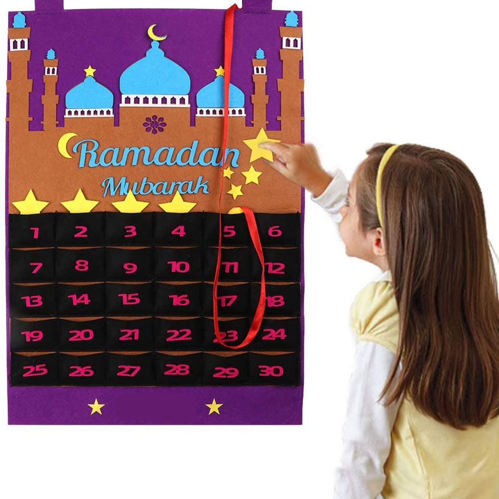 Eid Mubarak Countdown Calendar Felt Eid Mubarak Advent Calendar Ramadan Party Decoration — image 2