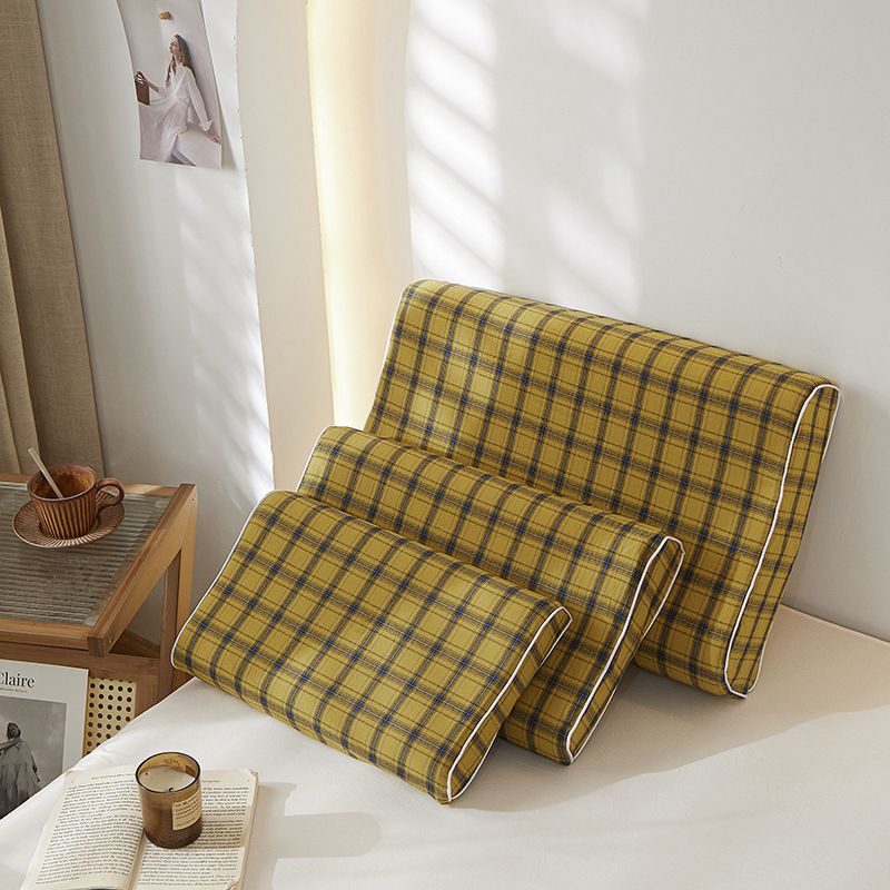 Mengxuan Cotton Pillowcase 4060 Riddle yellow Latex cotton pillowcase-44 × 27 (single pack)