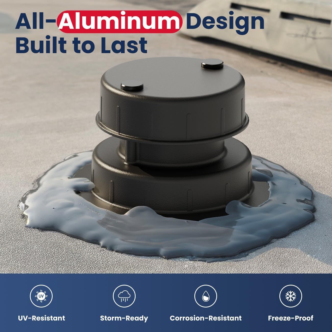 RV Plumbing Vent Cap - Aluminum Trailer Roof Pipe Vent Cover - Weatherproof Durable Replacement for RV Camper Motorhome - White 2-Pack โ image 3
