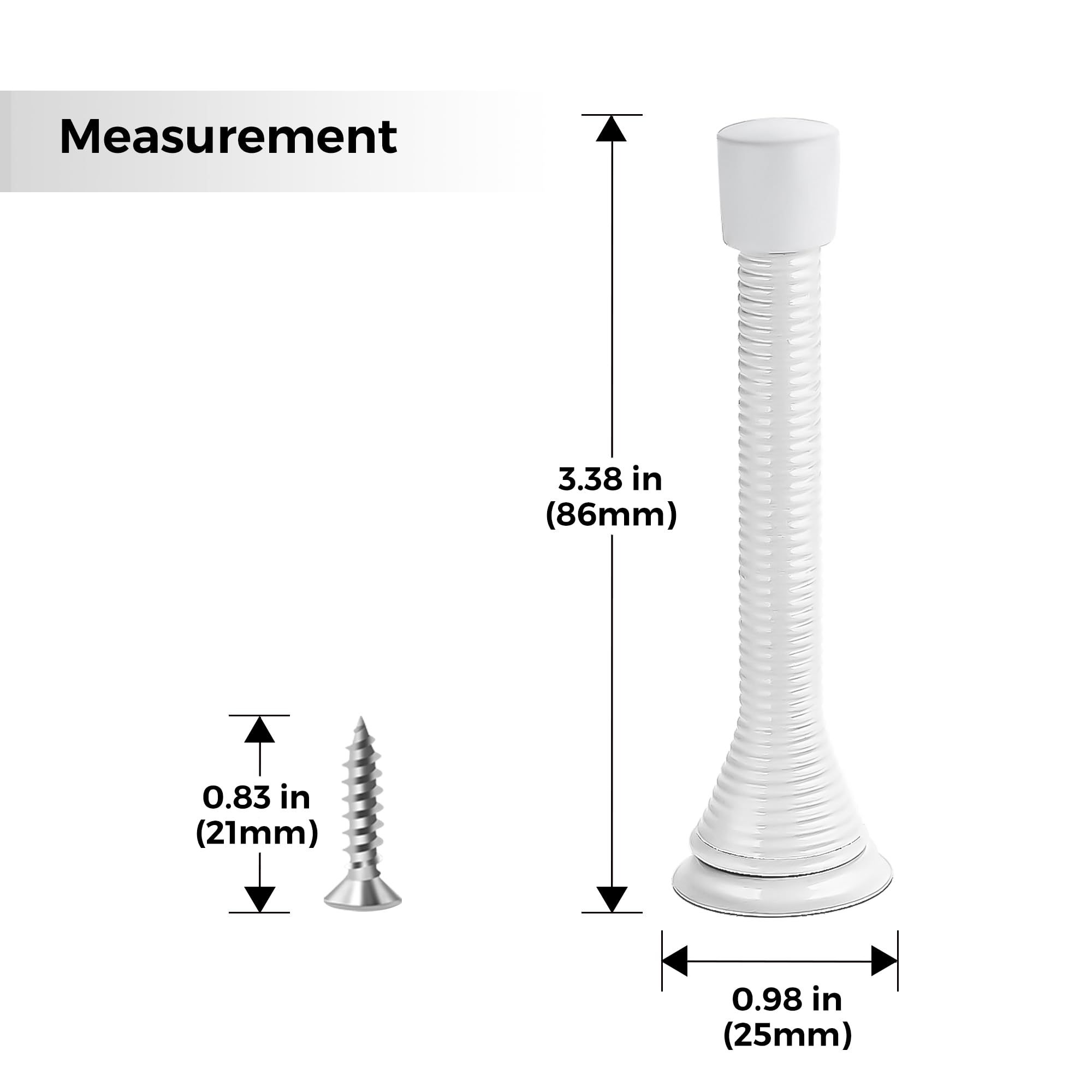 Door Stoppers, 6 Pack White Spring Door Stops with Rubber Bumper, Door Stoppers for Bottom of Door โ image 2